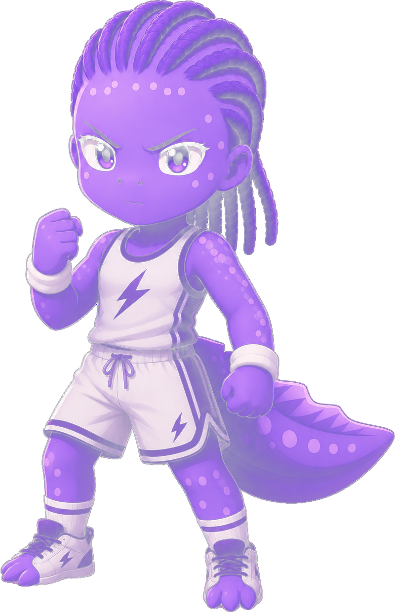 Mud Puppy wearing a basketball jersey, evolved from playing and following basketball